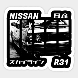 NISSAN SKYLINE GTS R31 Black 'N White 3 (Black Version) Sticker